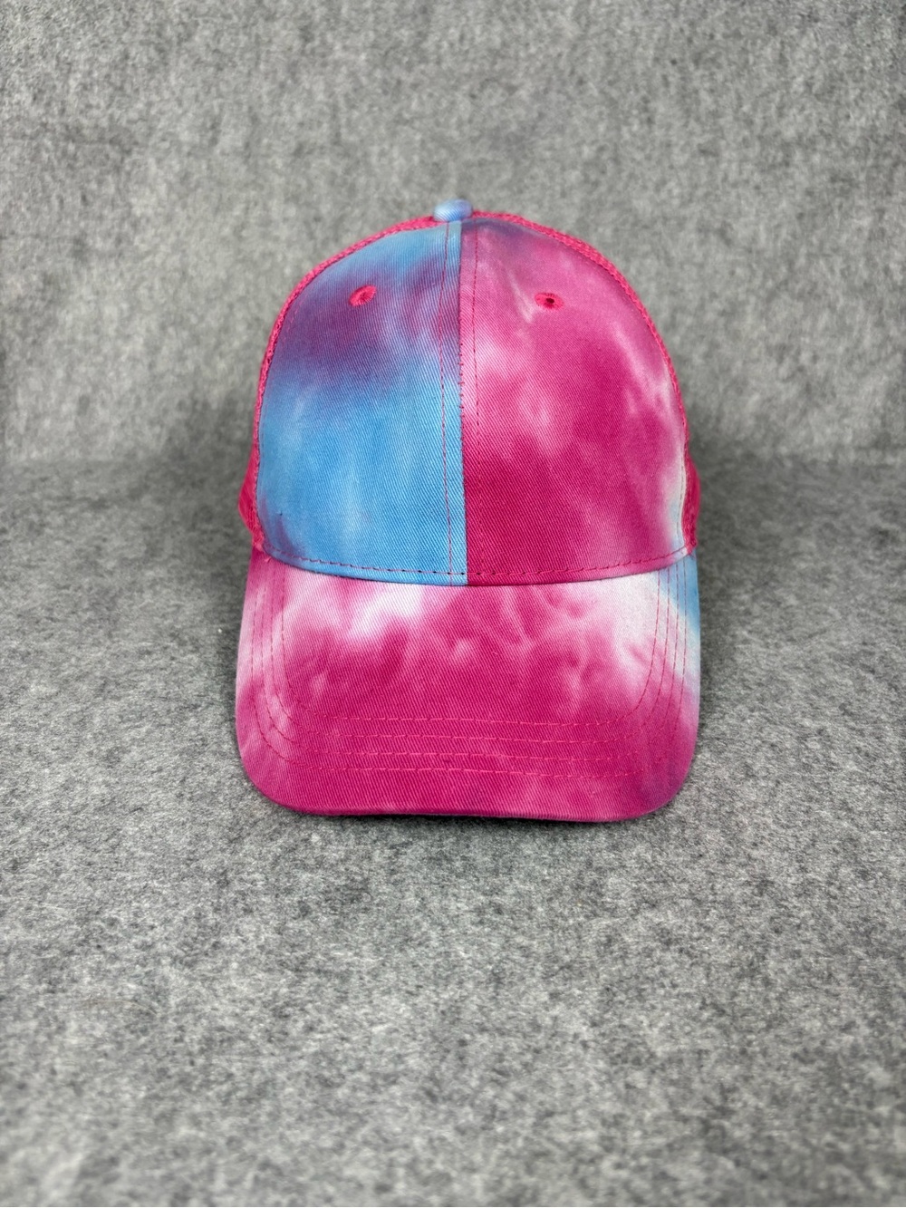 Pink Blue Tie Dye Mesh Trucker Hat Snapback